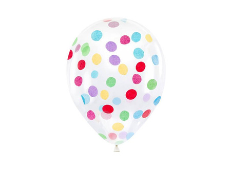 Balony lateksowe 30cm - Kolorowe Konfetti - 6 sztuk