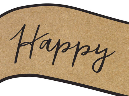 Tabliczki - Happy Couple - Wedding - Kraft  - 55 x 19 cm