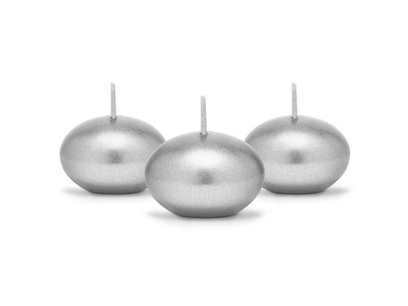 Świece pływające - Srebrne - Metalizowane - 4 cm - 50 sztuk