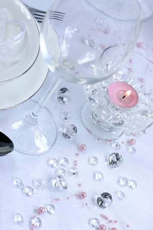 Diamentowe konfetti - Bezbarwne - 12mm - 100 sztuk
