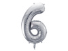 Balon foliowy - Cyfra "6" - Srebrny - 86 cm