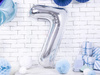Balon foliowy - Cyfra "7" - Srebrny - 86 cm
