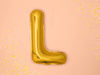 Balon foliowy - Litera "L" - Złota - 35 cm