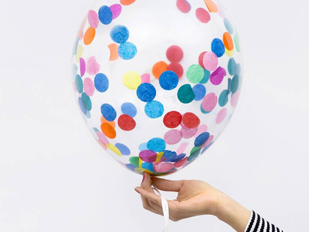 Balony lateksowe 30cm - Kolorowe Konfetti - 6 sztuk
