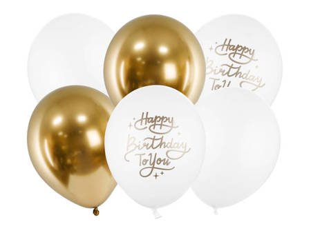 Balony Strong 30cm - Happy Birthday - 6 sztuk