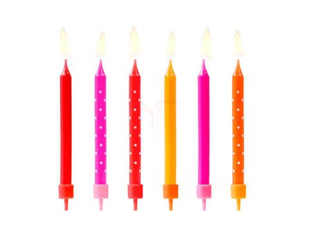 Świeczki urodzinowe Kolorowe mix - 6.5 cm - 6 szt.